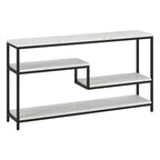 Console rectangulaire de 140 cm de large avec plateau en faux marbre