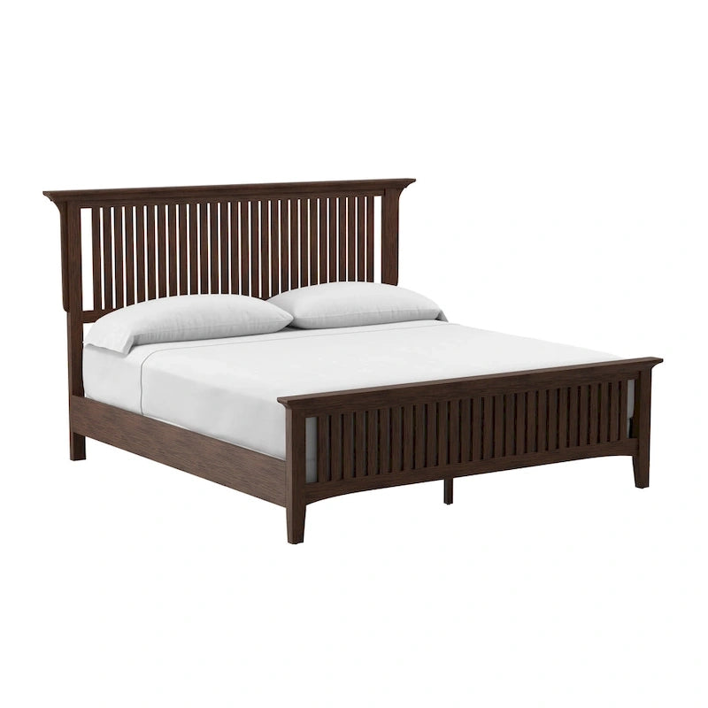 Lit en bois avec finition chêne style Modern Mission
