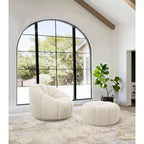 Pouf Pompéi Bouclé, Crème