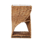 Table d'appoint côtière en fibres naturelles tressées