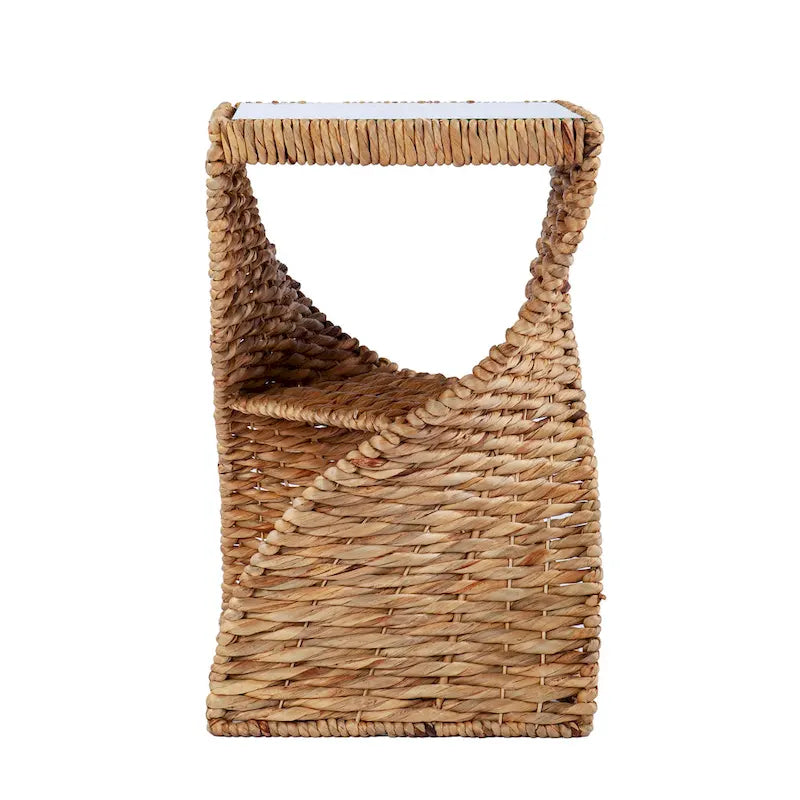 Table d'appoint côtière en fibres naturelles tressées