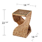 Table d'appoint côtière en fibres naturelles tressées