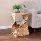 Table d'appoint côtière en fibres naturelles tressées