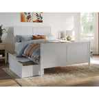 Lit plateforme Portland avec pied de lit et tiroirs de rangement assortis