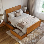 Lit plateforme Portland avec pied de lit et tiroirs de rangement assortis