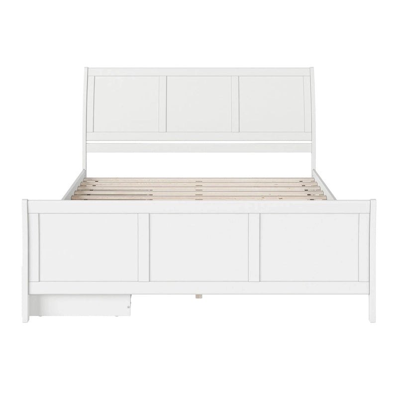 Lit plateforme Portland avec pied de lit et tiroirs de rangement assortis