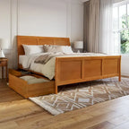 Lit plateforme Portland avec pied de lit et tiroirs de rangement assortis