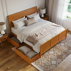 Lit plateforme Portland avec pied de lit et tiroirs de rangement assortis