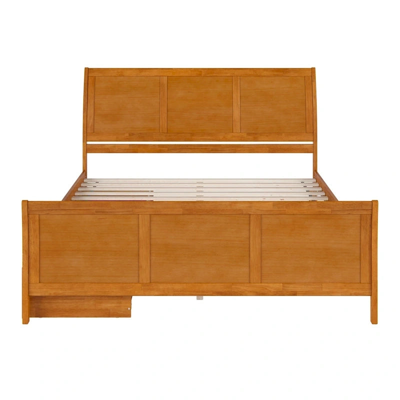 Lit plateforme Portland avec pied de lit et tiroirs de rangement assortis