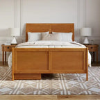 Lit plateforme Portland avec pied de lit et tiroirs de rangement assortis