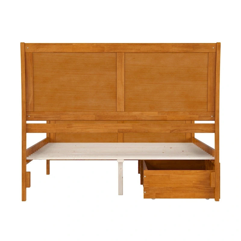 Lit plateforme Portland avec pied de lit et tiroirs de rangement assortis
