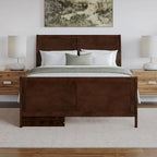 Lit plateforme Portland avec pied de lit et tiroirs de rangement assortis