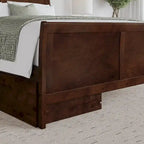 Lit plateforme Portland avec pied de lit et tiroirs de rangement assortis