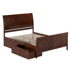 Lit plateforme Portland avec pied de lit et tiroirs de rangement assortis