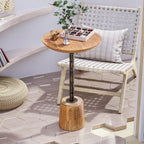 Table d'appoint sur pied de ferme, Table basse rustique en bois avec base