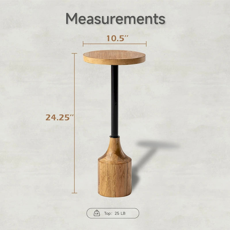 Table d'appoint sur pied de ferme, Table basse rustique en bois avec base