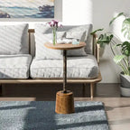 Table d'appoint sur pied de ferme, Table basse rustique en bois avec base