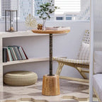 Table d'appoint sur pied de ferme, Table basse rustique en bois avec base