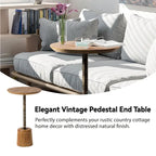 Table d'appoint sur pied de ferme, Table basse rustique en bois avec base