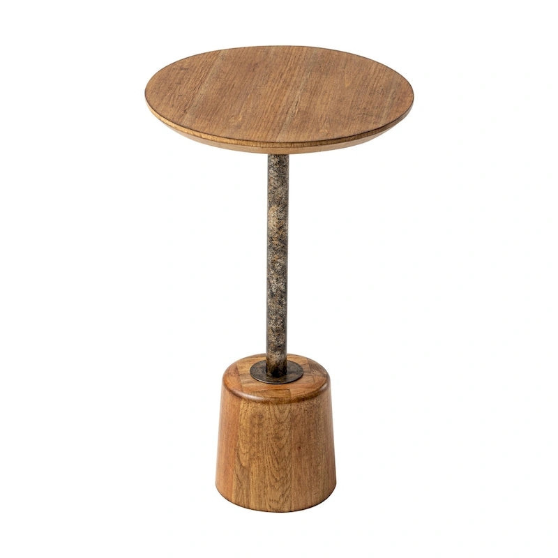 Table d'appoint sur pied de ferme, Table basse rustique en bois avec base