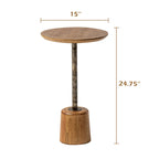 Table d'appoint sur pied de ferme, Table basse rustique en bois avec base