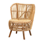 Fauteuil de salon en rotin naturel de style bohème moderne Nagoya - Petit ou grand