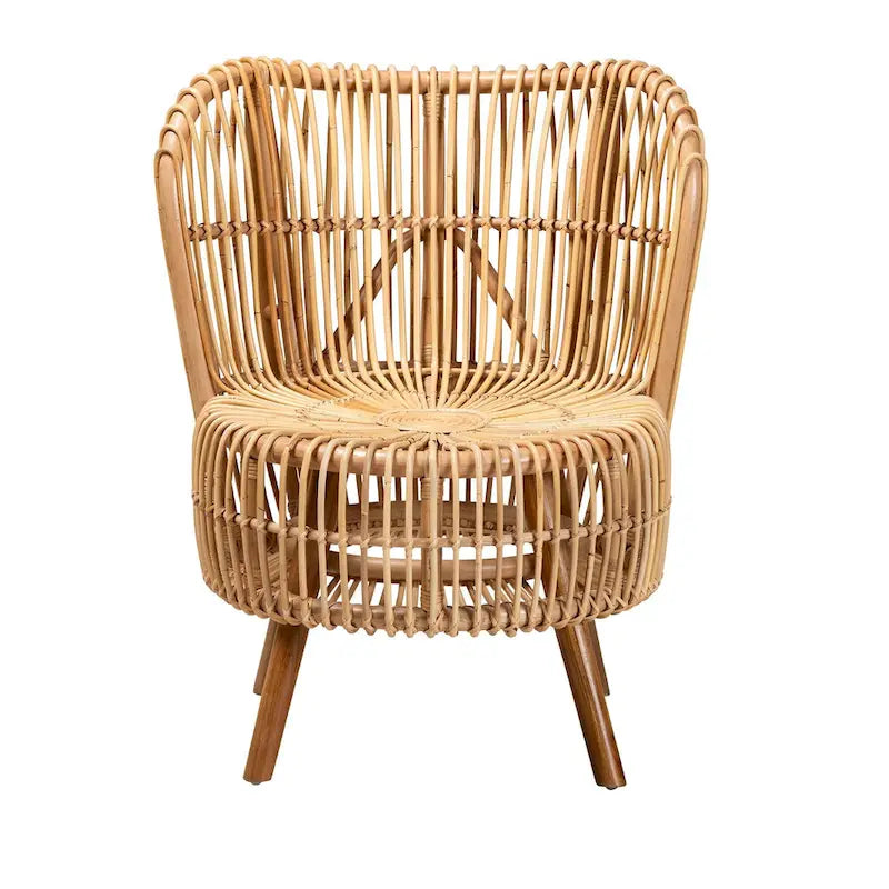 Fauteuil de salon en rotin naturel de style bohème moderne Nagoya - Petit ou grand
