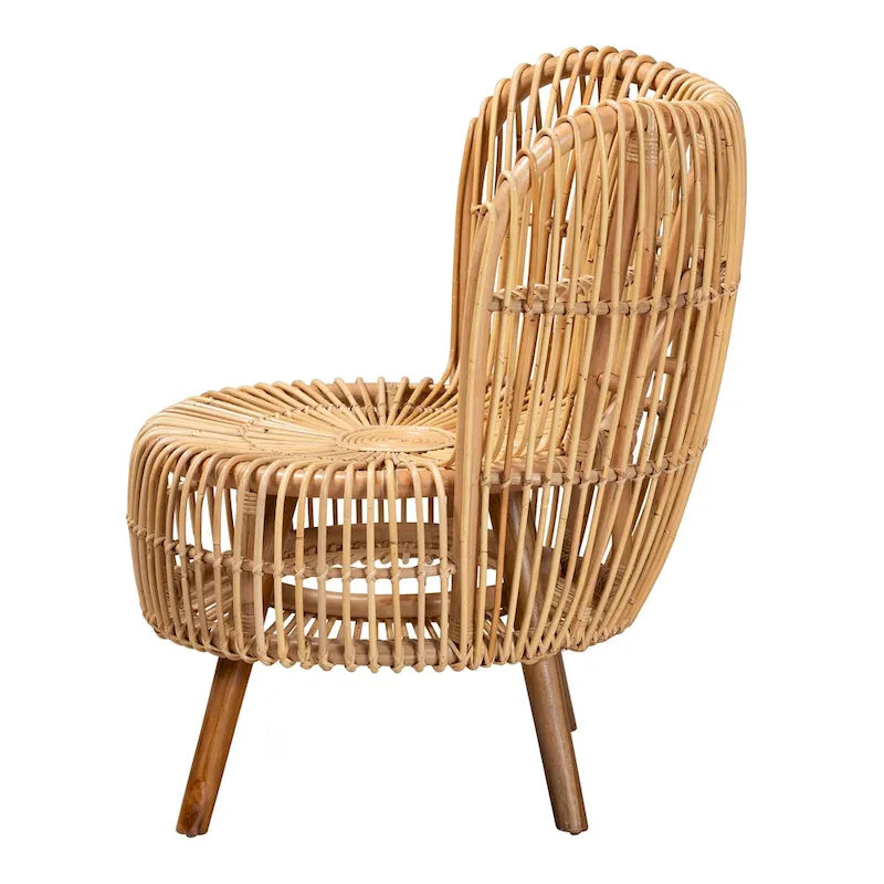 Fauteuil de salon en rotin naturel de style bohème moderne Nagoya - Petit ou grand