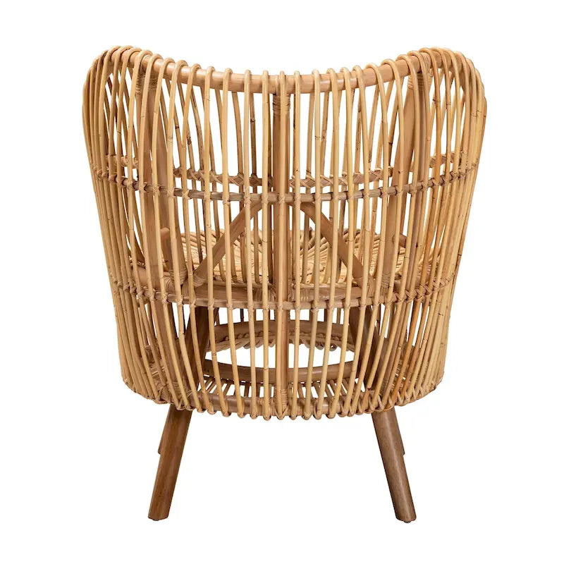 Fauteuil de salon en rotin naturel de style bohème moderne Nagoya - Petit ou grand