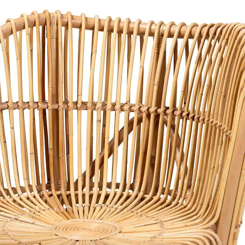Fauteuil de salon en rotin naturel de style bohème moderne Nagoya - Petit ou grand