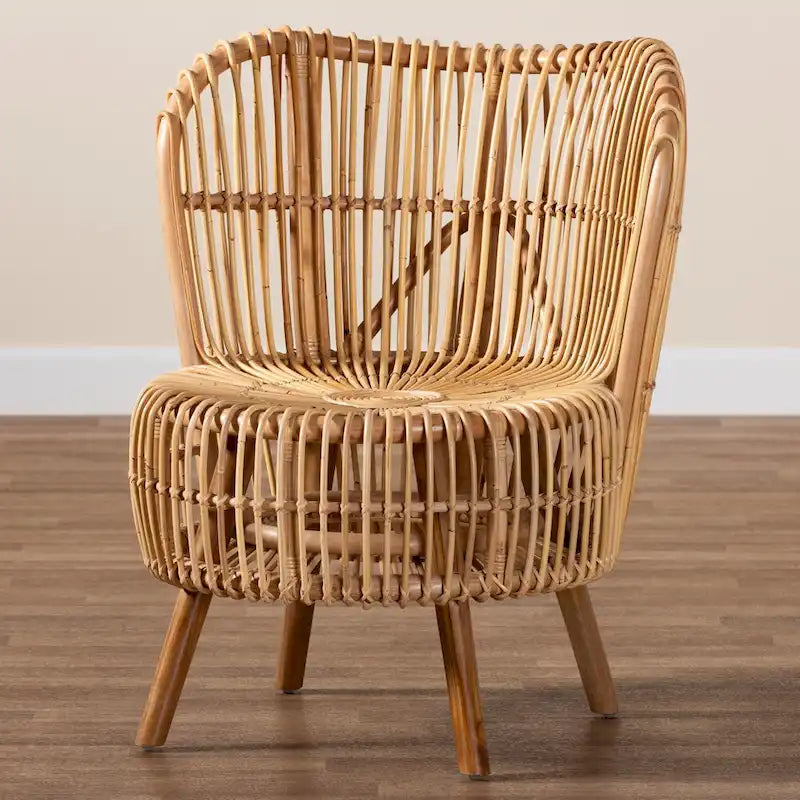 Fauteuil de salon en rotin naturel de style bohème moderne Nagoya - Petit ou grand