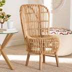 Fauteuil de salon en rotin naturel de style bohème moderne Nagoya - Petit ou grand