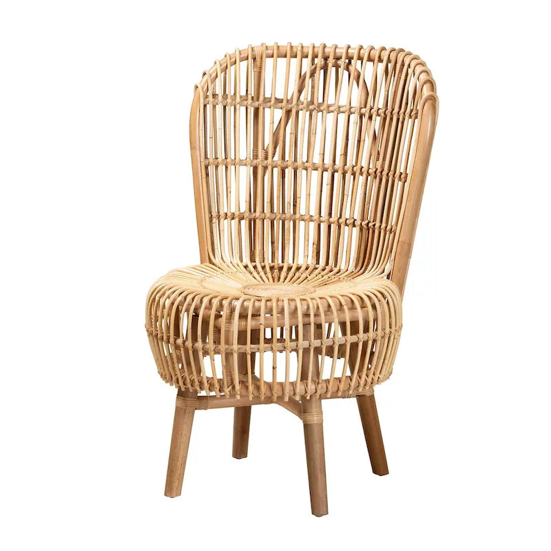 Fauteuil de salon en rotin naturel de style bohème moderne Nagoya - Petit ou grand