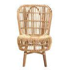 Fauteuil de salon en rotin naturel de style bohème moderne Nagoya - Petit ou grand