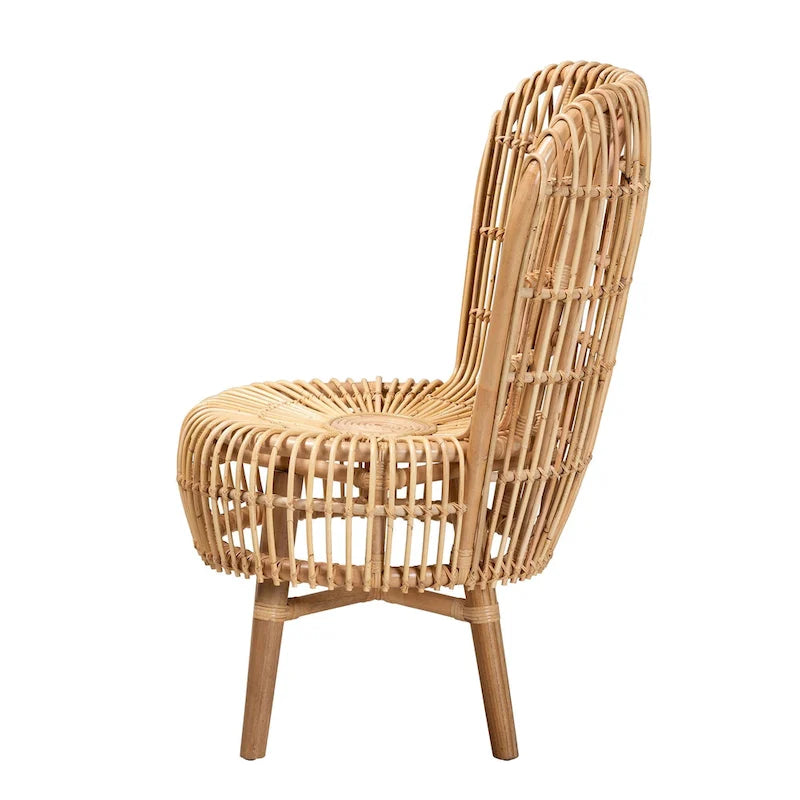 Fauteuil de salon en rotin naturel de style bohème moderne Nagoya - Petit ou grand