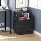 Table de chevet avec niche, 3 tiroirs de rangement et station de charge