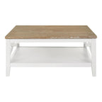 Table basse carrée Briggston marron et blanc