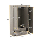 Armoire 3 portes avec 2 tiroirs