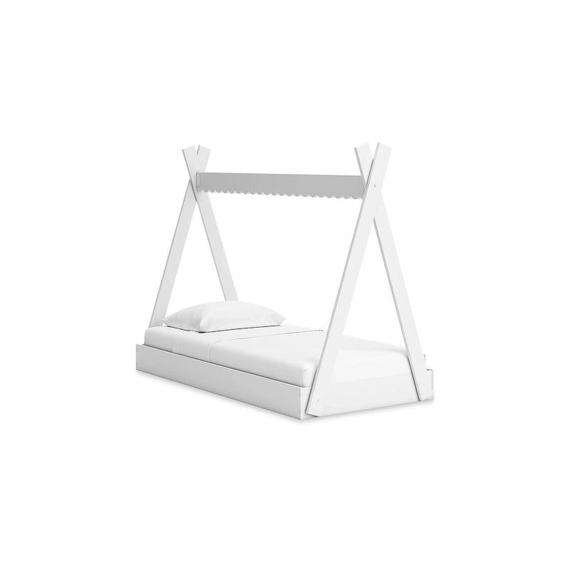 Lit double en forme de tente blanc