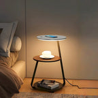 Table de Chevet Moderne avec Chargeur Sans Fil et Lumières LED
