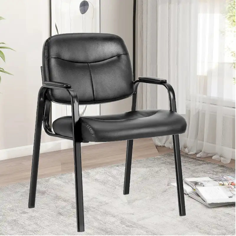 Chaises de réception, fauteuil de bureau en cuir pour invités, chaise latérale pour la maison, la salle de conférence, le hall, la réunion, l'église, la clinique médicale, les personnes âgées