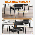 Chaises de réception, fauteuil de bureau en cuir pour invités, chaise latérale pour la maison, la salle de conférence, le hall, la réunion, l'église, la clinique médicale, les personnes âgées