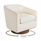 Fauteuil d'appoint rembourré moderne en tissu avec base pivotante à 360° (lot de 2), structure en bois