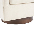 Fauteuil d'appoint rembourré moderne en tissu avec base pivotante à 360° (lot de 2), structure en bois