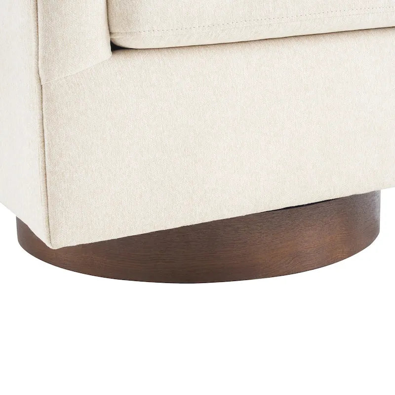 Fauteuil d'appoint rembourré moderne en tissu avec base pivotante à 360° (lot de 2), structure en bois