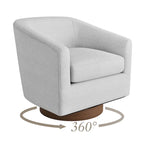Fauteuil d'appoint rembourré moderne en tissu avec base pivotante à 360° (lot de 2), structure en bois