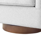 Fauteuil d'appoint rembourré moderne en tissu avec base pivotante à 360° (lot de 2), structure en bois
