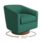 Fauteuil d'appoint rembourré moderne en tissu avec base pivotante à 360° (lot de 2), structure en bois