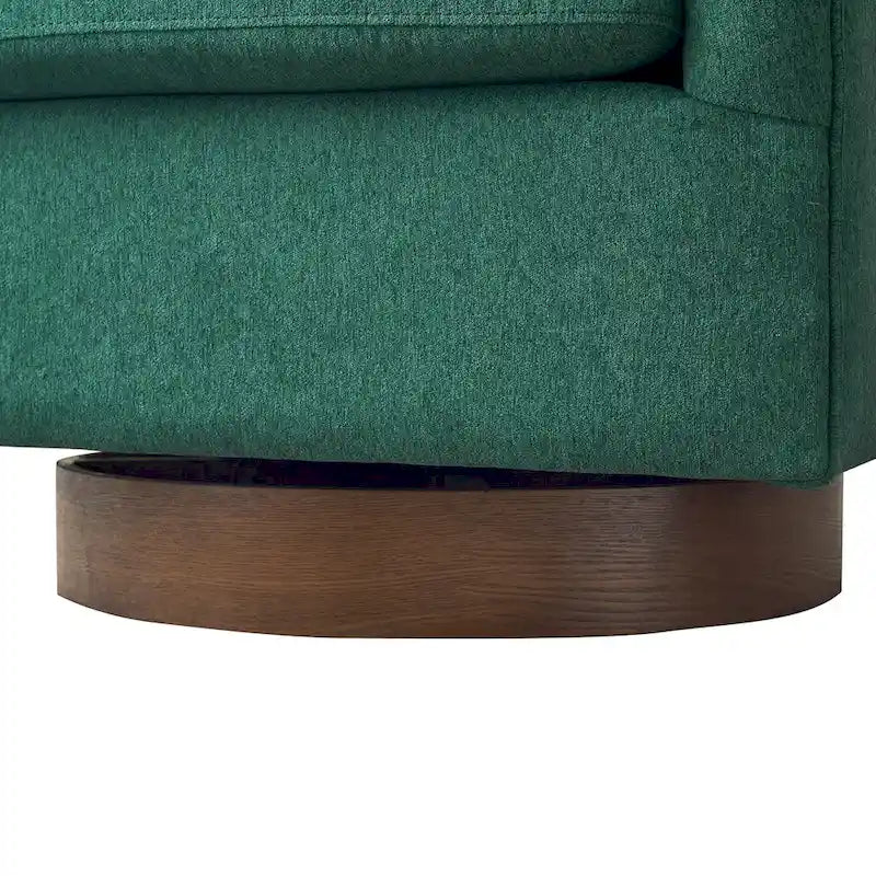 Fauteuil d'appoint rembourré moderne en tissu avec base pivotante à 360° (lot de 2), structure en bois