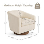 Fauteuil d'appoint rembourré moderne en tissu avec base pivotante à 360° (lot de 2), structure en bois